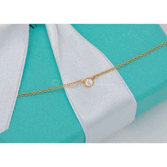 Tiffany & Co. Necklace Elsa Peretti "Diamonds By The Yard" .14ct 18k Yellow Gold - Picture 2 of 7